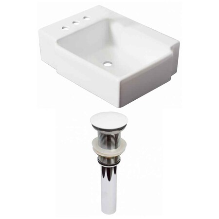 American Imaginations 16.25-in. W Above Counter White Vessel Set For 3H4-in. Left Faucet AI-31191